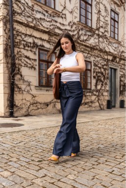 Zavazovací kalhoty TENCEL modré