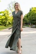 ZAVINOVACÍ MAXI ŠATY FRANCESKA khaki zelená