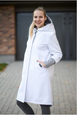 Softshell parka KIRA bílošedá - IKONICKÁ parka