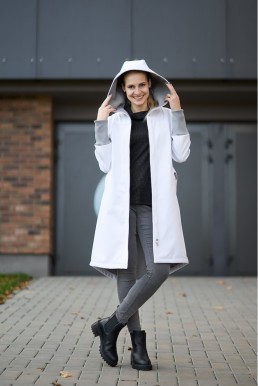 Softshell parka KIRA bílošedá - IKONICKÁ parka