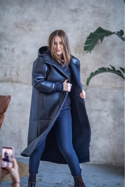Kabát NOIR UNI OVERSIZE BLACK