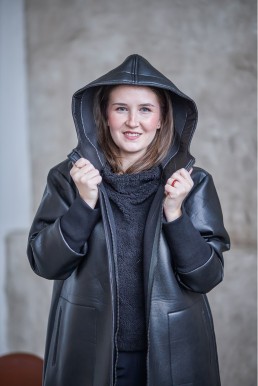 Kabát NOIR UNI OVERSIZE BLACK
