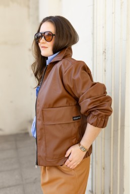Bomber/bunda CHILL JACKET brown koženka