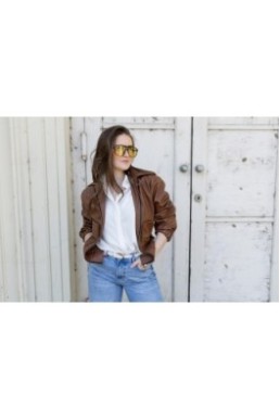 Bomber/bunda CHILL JACKET brown koženka