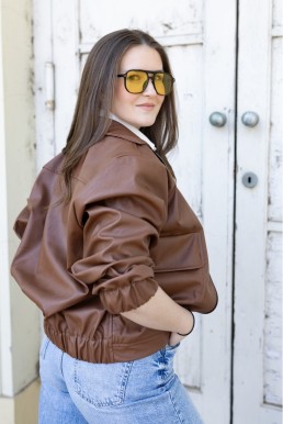 Bomber/bunda CHILL JACKET brown koženka