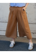 Široké kalhoty Pařížanky karamel