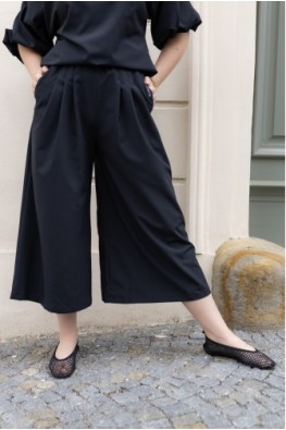 Culotte kalhoty Pařížanky ČERNÁ - ultra light materiál