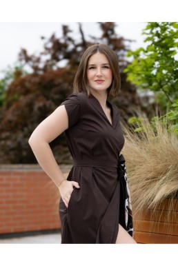 Zavinovací šaty Francesca midi - chocolate ultra light