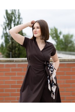 Zavinovací šaty Francesca midi - chocolate ultra light