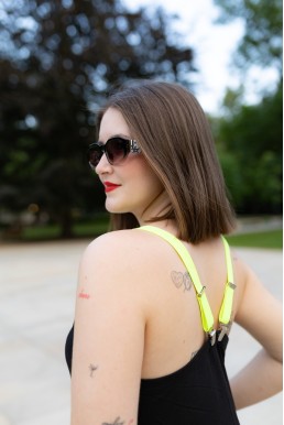 Chladivé Bambusové šaty VERONA black/neon