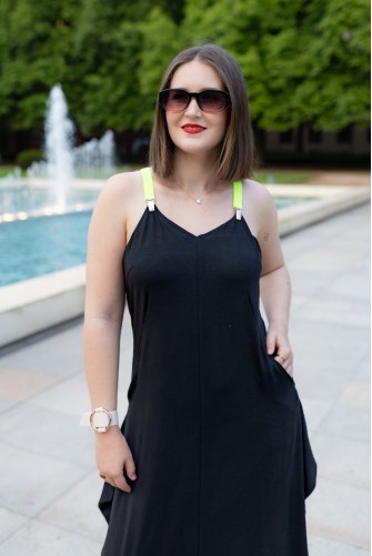 Chladivé Bambusové šaty VERONA black/neon