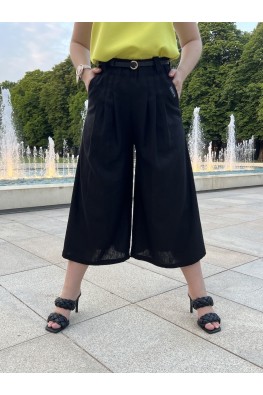 Culotte kalhoty Pařížanky LEN černá