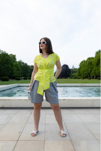 Zavinovací halenka/TOP ZARA Madeira neonka
