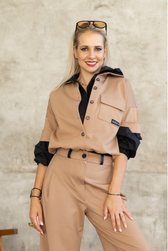 CROP kabátek/košile DOLCE Camel