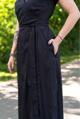 Zavinovací maxi šaty Franceska black
