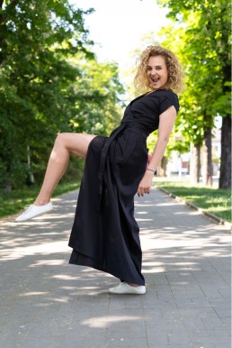 Zavinovací maxi šaty Franceska black