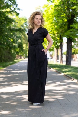 Zavinovací maxi šaty Franceska black